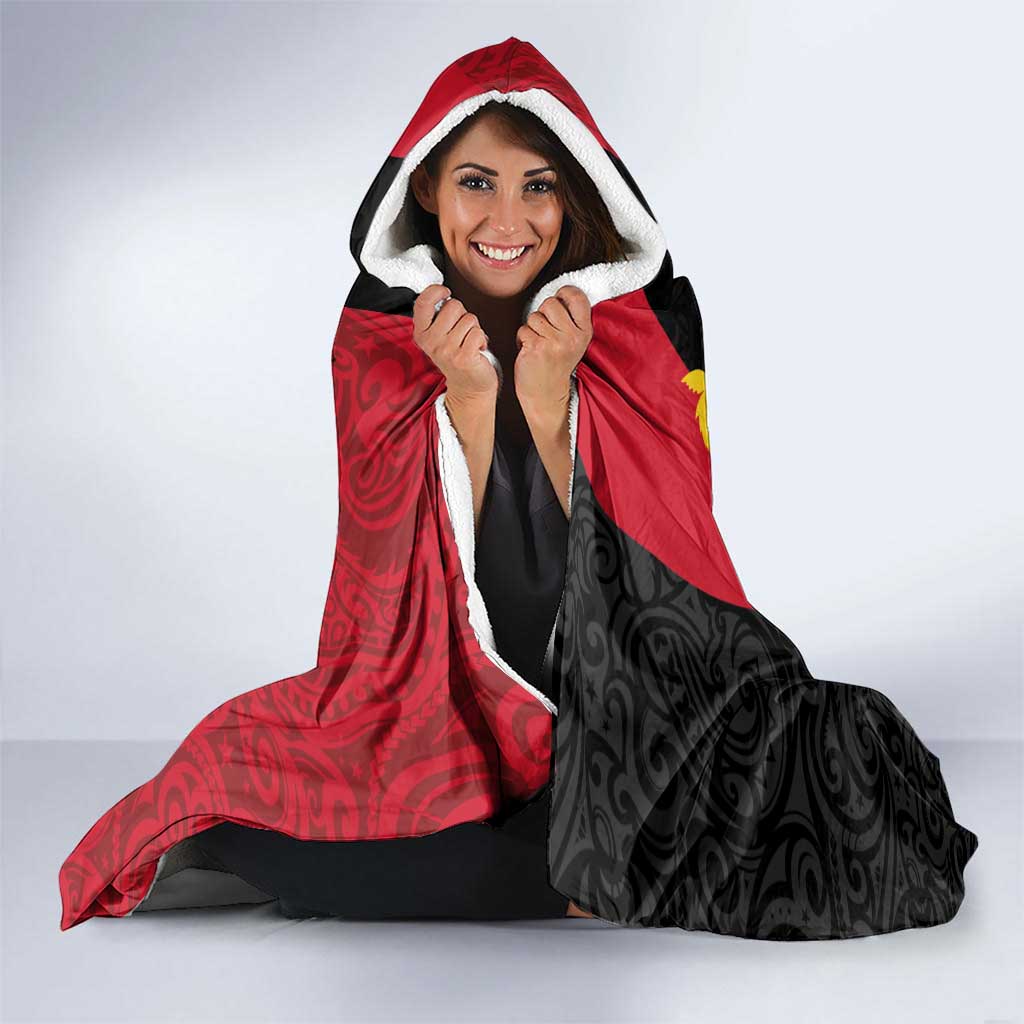 Papua New Guinea Mask Festival Hooded Blanket Papua Niugini Tribe Mask Melanesian Pattern LT03 - Polynesian Pride