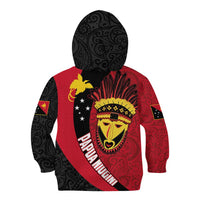 Papua New Guinea Mask Festival Kid Hoodie Papua Niugini Tribe Mask Melanesian Pattern LT03 - Polynesian Pride