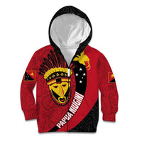 Papua New Guinea Mask Festival Kid Hoodie Papua Niugini Tribe Mask Melanesian Pattern LT03 Zip Hoodie Red - Polynesian Pride