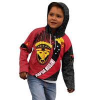 Papua New Guinea Mask Festival Kid Hoodie Papua Niugini Tribe Mask Melanesian Pattern LT03 - Polynesian Pride