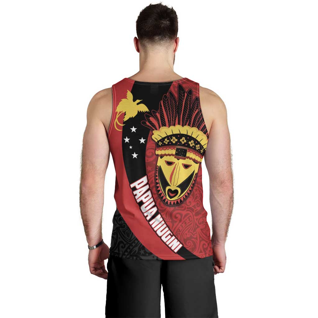 Papua New Guinea Mask Festival Men Tank Top Papua Niugini Tribe Mask Melanesian Pattern LT03 - Polynesian Pride