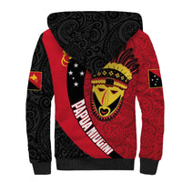 Papua New Guinea Mask Festival Sherpa Hoodie Papua Niugini Tribe Mask Melanesian Pattern LT03 - Polynesian Pride