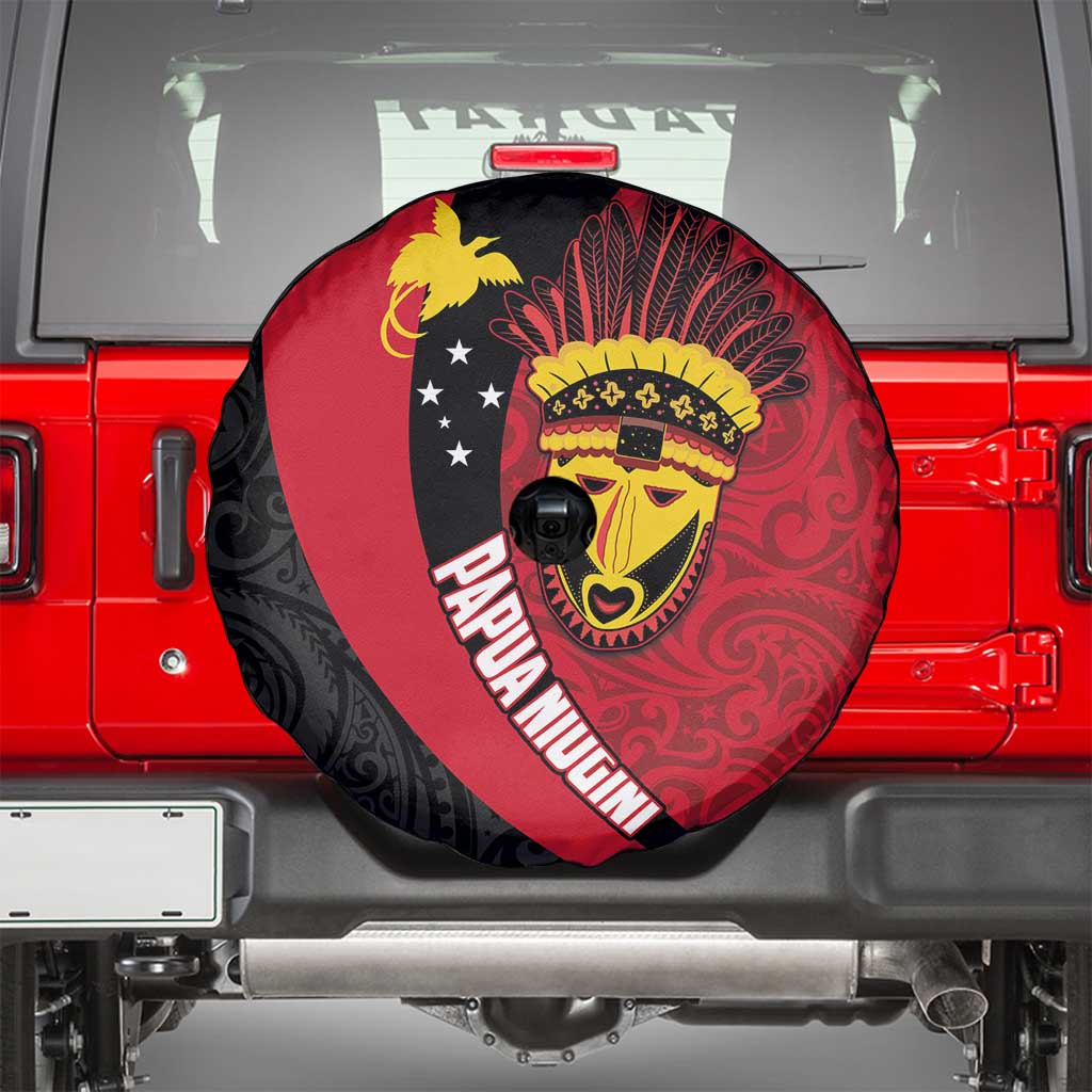 Papua New Guinea Mask Festival Spare Tire Cover Papua Niugini Tribe Mask Melanesian Pattern LT03 - Polynesian Pride