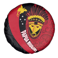 Papua New Guinea Mask Festival Spare Tire Cover Papua Niugini Tribe Mask Melanesian Pattern LT03 - Polynesian Pride