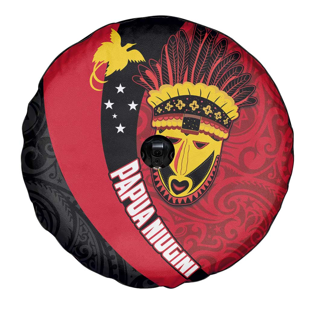 Papua New Guinea Mask Festival Spare Tire Cover Papua Niugini Tribe Mask Melanesian Pattern LT03 - Polynesian Pride