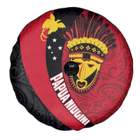 Papua New Guinea Mask Festival Spare Tire Cover Papua Niugini Tribe Mask Melanesian Pattern LT03 - Polynesian Pride