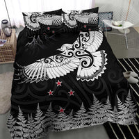 New Zealand Kea Bird Bedding Set Maori Tattoo and Silver Fern Black Color LT03 - Polynesian Pride