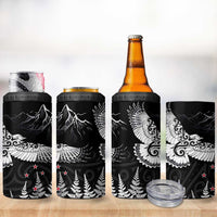 New Zealand Kea Bird 4 in 1 Can Cooler Tumbler Maori Tattoo and Silver Fern Black Color LT03 - Polynesian Pride