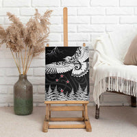 New Zealand Kea Bird Canvas Wall Art Maori Tattoo and Silver Fern Black Color LT03 - Polynesian Pride