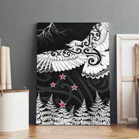 New Zealand Kea Bird Canvas Wall Art Maori Tattoo and Silver Fern Black Color LT03 - Polynesian Pride