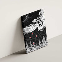 New Zealand Kea Bird Canvas Wall Art Maori Tattoo and Silver Fern Black Color LT03 - Polynesian Pride