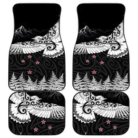 New Zealand Kea Bird Car Mats Maori Tattoo and Silver Fern Black Color LT03 - Polynesian Pride