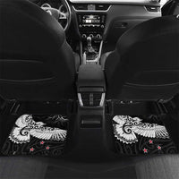 New Zealand Kea Bird Car Mats Maori Tattoo and Silver Fern Black Color LT03 Set 2pcs - Back Black - Polynesian Pride