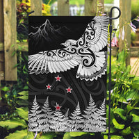 New Zealand Kea Bird Garden Flag Maori Tattoo and Silver Fern Black Color LT03 Garden Flag Black - Polynesian Pride