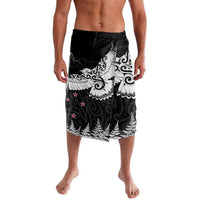 New Zealand Kea Bird Lavalava Maori Tattoo and Silver Fern Black Color LT03 Black - Polynesian Pride