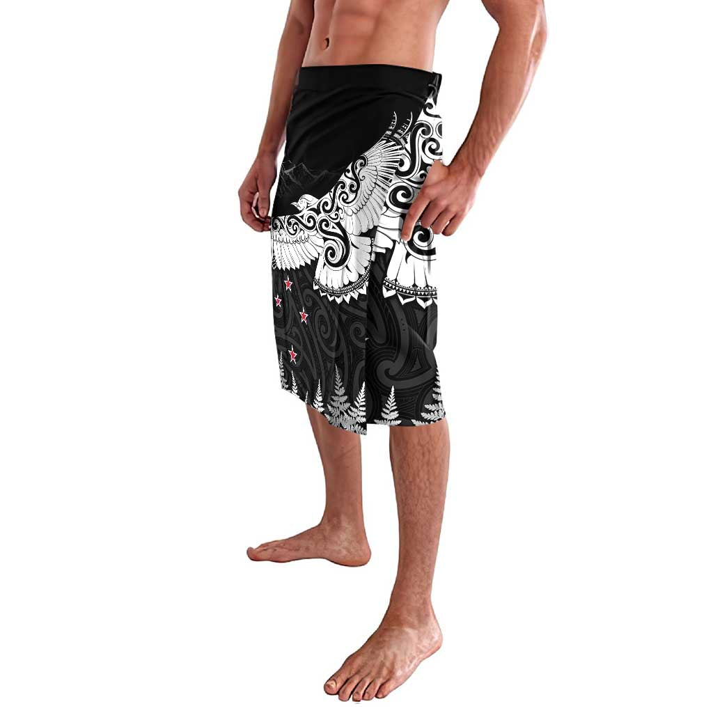 New Zealand Kea Bird Lavalava Maori Tattoo and Silver Fern Black Color LT03 - Polynesian Pride