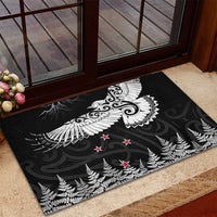 New Zealand Kea Bird Rubber Doormat Maori Tattoo and Silver Fern Black Color LT03 - Polynesian Pride