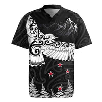 New Zealand Kea Bird Rugby Jersey Maori Tattoo and Silver Fern Black Color LT03 Black - Polynesian Pride