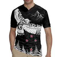 New Zealand Kea Bird Rugby Jersey Maori Tattoo and Silver Fern Black Color LT03 - Polynesian Pride