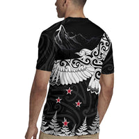 New Zealand Kea Bird Rugby Jersey Maori Tattoo and Silver Fern Black Color LT03 - Polynesian Pride