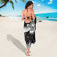 New Zealand Kea Bird Sarong Maori Tattoo and Silver Fern Black Color LT03 - Polynesian Pride