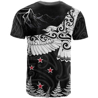 New Zealand Kea Bird T Shirt Maori Tattoo and Silver Fern Black Color LT03 - Polynesian Pride