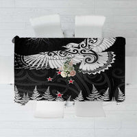 New Zealand Kea Bird Tablecloth Maori Tattoo and Silver Fern Black Color LT03 Black - Polynesian Pride