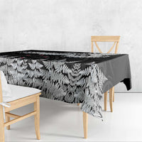 New Zealand Kea Bird Tablecloth Maori Tattoo and Silver Fern Black Color LT03 - Polynesian Pride