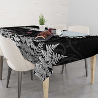 New Zealand Kea Bird Tablecloth Maori Tattoo and Silver Fern Black Color LT03 - Polynesian Pride