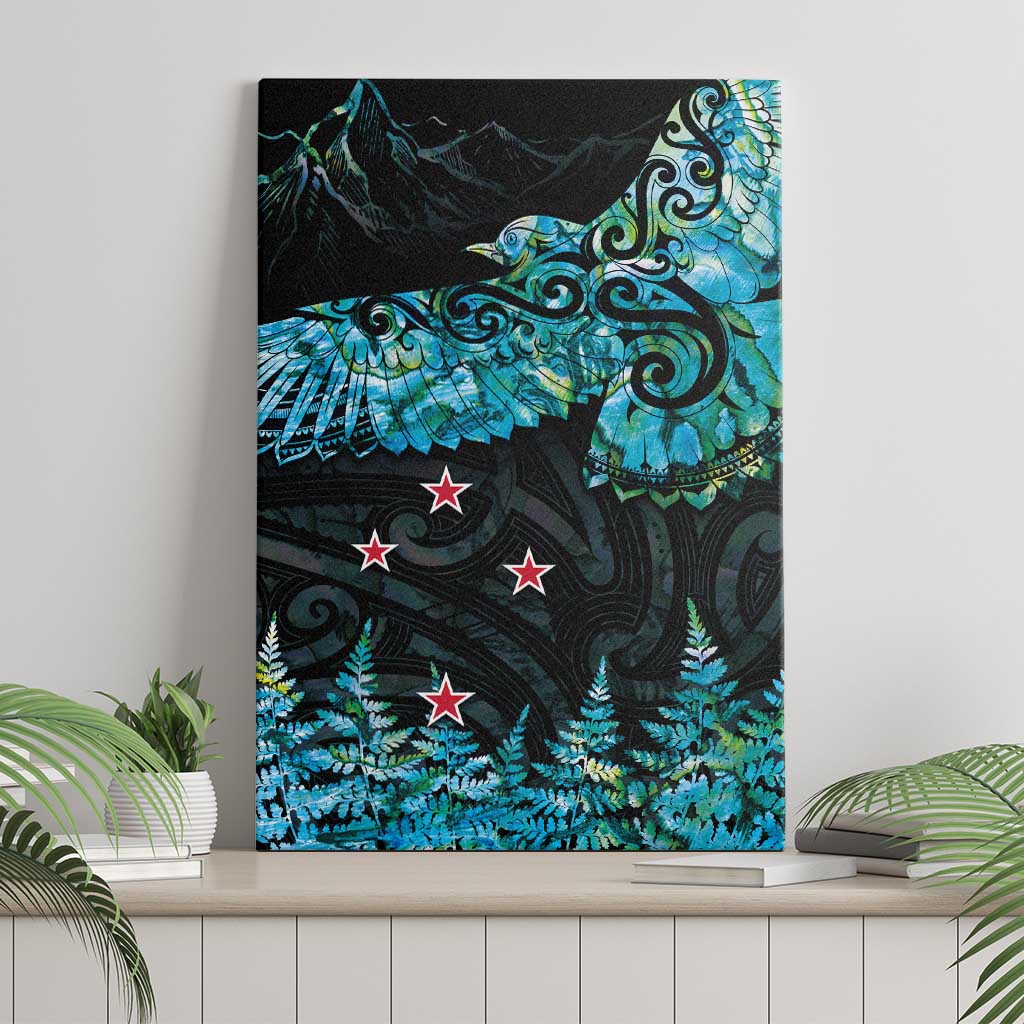 New Zealand Kea Bird Canvas Wall Art Maori Tattoo and Silver Fern Paua Shell Style LT03 - Polynesian Pride