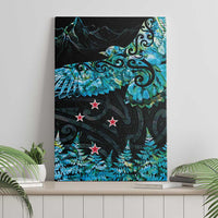 New Zealand Kea Bird Canvas Wall Art Maori Tattoo and Silver Fern Paua Shell Style LT03 - Polynesian Pride