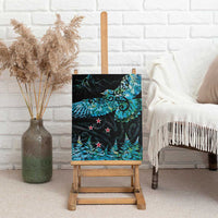 New Zealand Kea Bird Canvas Wall Art Maori Tattoo and Silver Fern Paua Shell Style LT03 - Polynesian Pride
