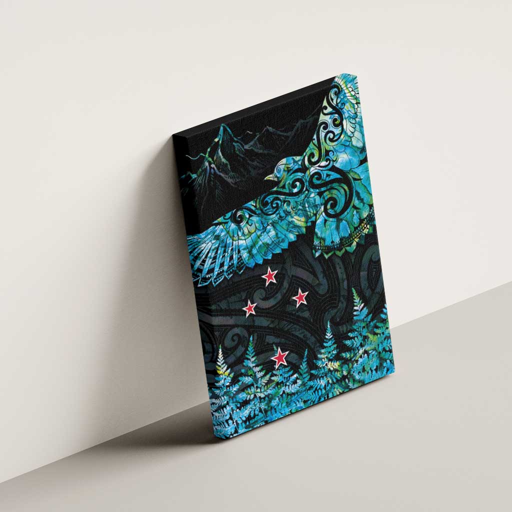 New Zealand Kea Bird Canvas Wall Art Maori Tattoo and Silver Fern Paua Shell Style LT03 - Polynesian Pride