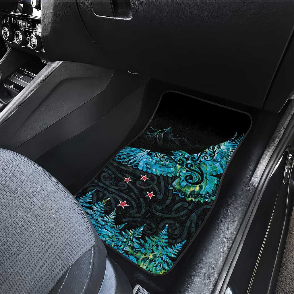 New Zealand Kea Bird Car Mats Maori Tattoo and Silver Fern Paua Shell Style LT03 - Polynesian Pride