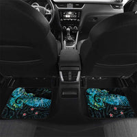 New Zealand Kea Bird Car Mats Maori Tattoo and Silver Fern Paua Shell Style LT03 Set 2pcs - Back Black - Polynesian Pride