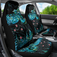 New Zealand Kea Bird Car Seat Cover Maori Tattoo and Silver Fern Paua Shell Style LT03 - Polynesian Pride