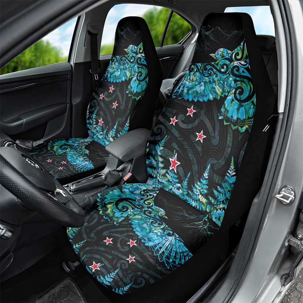 New Zealand Kea Bird Car Seat Cover Maori Tattoo and Silver Fern Paua Shell Style LT03 - Polynesian Pride