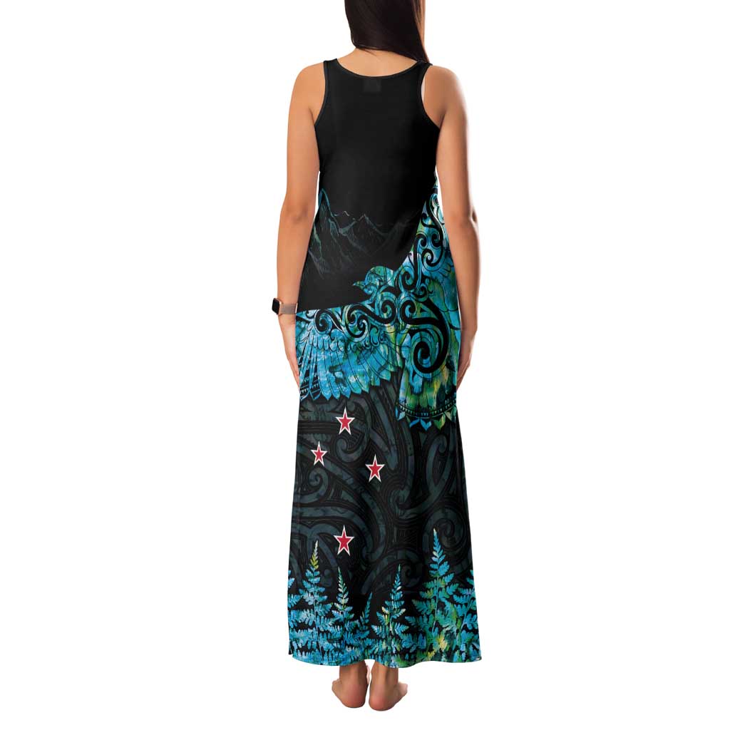 New Zealand Kea Bird Family Matching Tank Maxi Dress and Hawaiian Shirt Maori Tattoo and Silver Fern Paua Shell Style LT03 - Polynesian Pride