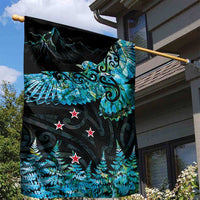 New Zealand Kea Bird Garden Flag Maori Tattoo and Silver Fern Paua Shell Style LT03 - Polynesian Pride