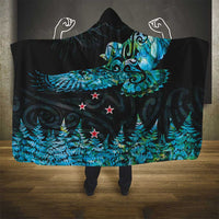 New Zealand Kea Bird Hooded Blanket Maori Tattoo and Silver Fern Paua Shell Style LT03 - Polynesian Pride