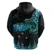New Zealand Kea Bird Hoodie Maori Tattoo and Silver Fern Paua Shell Style LT03 - Polynesian Pride
