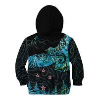 New Zealand Kea Bird Kid Hoodie Maori Tattoo and Silver Fern Paua Shell Style LT03 - Polynesian Pride