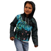 New Zealand Kea Bird Kid Hoodie Maori Tattoo and Silver Fern Paua Shell Style LT03 - Polynesian Pride