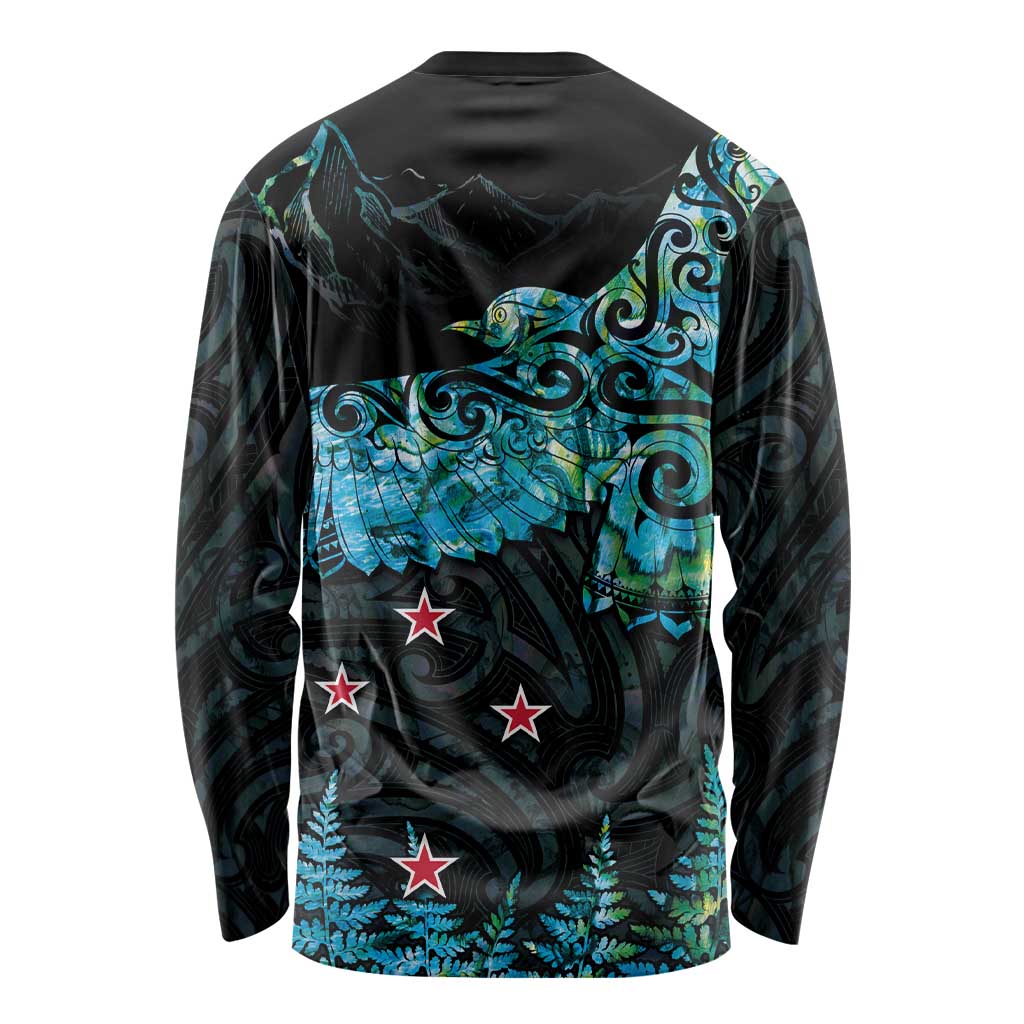 New Zealand Kea Bird Long Sleeve Shirt Maori Tattoo and Silver Fern Paua Shell Style LT03 - Polynesian Pride