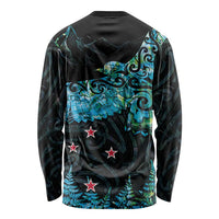 New Zealand Kea Bird Long Sleeve Shirt Maori Tattoo and Silver Fern Paua Shell Style LT03 - Polynesian Pride