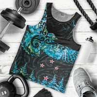 New Zealand Kea Bird Men Tank Top Maori Tattoo and Silver Fern Paua Shell Style LT03 - Polynesian Pride