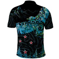 New Zealand Kea Bird Polo Shirt Maori Tattoo and Silver Fern Paua Shell Style LT03 - Polynesian Pride