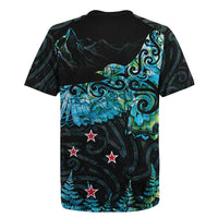 New Zealand Kea Bird Rugby Jersey Maori Tattoo and Silver Fern Paua Shell Style LT03 - Polynesian Pride