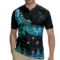 New Zealand Kea Bird Rugby Jersey Maori Tattoo and Silver Fern Paua Shell Style LT03 - Polynesian Pride