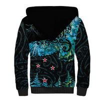 New Zealand Kea Bird Sherpa Hoodie Maori Tattoo and Silver Fern Paua Shell Style LT03 - Polynesian Pride